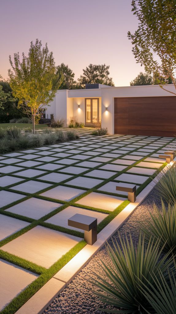 28 Modern Driveway Ideas for a Stylish and Functional Home Entrance (1)